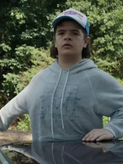 Gaten Matarazzo TV Series Stranger Things Season05 2025 Dustin Henderson Grey Printed Hoodie