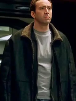 The Family Man Nicolas Cage Black Shearling Jacket