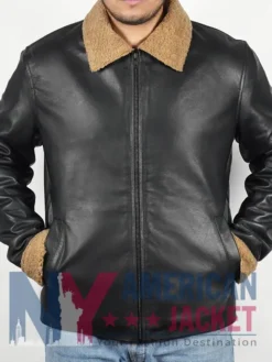The Family Man Nicolas Shearling Cage Black Jacket