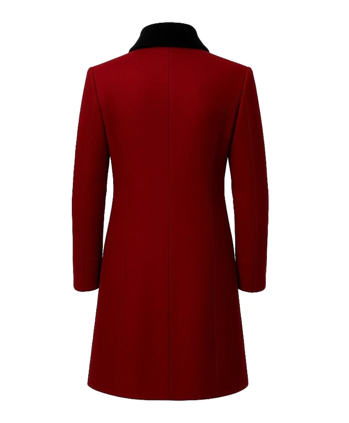 The Hunger Game Sunrise On The Reaping 2026 President Snow Wool Red Coat back view