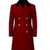 The Hunger Game Sunrise On The Reaping President Snow 2026 Red Wool Coat front view