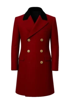 The Hunger Game Sunrise On The Reaping President Snow 2026 Red Wool Coat front view