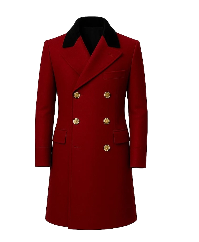 The Hunger Game Sunrise On The Reaping President Snow 2026 Red Wool Coat front view