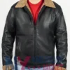 The Man Nicolas Cage Family Black Shearling Jacket