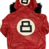 Unisex 8 Ball Hooded Multiple Colors Bomber Leather Jacket