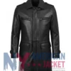 Unisex Leather Multicolor Trench Long Coat