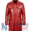 Unisex Multicolor Leather Long Trench Coat