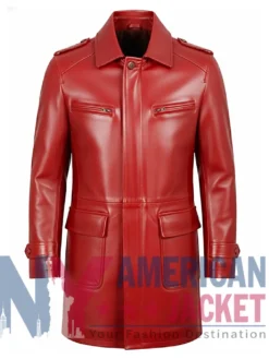 Unisex Multicolor Leather Long Trench Coat