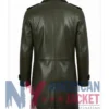 Unisex Multicolor Leather Trench Long Coat