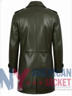 Unisex Multicolor Leather Trench Long Coat