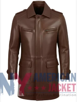 Unisex Multicolor Long Leather Trench Coat