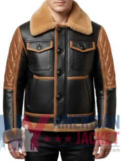 Vintage B3 Aviator Black and Tan Leather Jacket