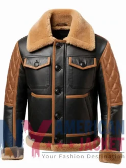 Vintage B3 Aviator Leather Black and Tan Jacket