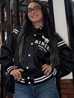 Carla Gonzalez WWE 2025 Wrestler Roxanne Perez Black Varsity Jacket For Sale