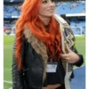 WWE Superstar Becky Lynch Black Shearling Leather Jacket For Sale