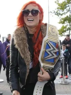 WWE Wrestler Becky Lynch Shearling Leather Jacket