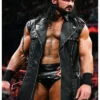 WWE Wrestler Drew Mcintyre Summer Slam Black Trench Leather Coat For Sale
