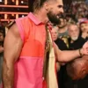 WWE Monday Night RAW 2025 Seth Rollins Pink and Red Leather Vest
