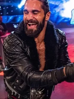 WWE Seth Rollins Quilted Black Leather Jacket