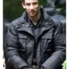 Wake Up Dead Man Josh O’Connor Black Puffer Jacket