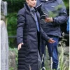 Wake Up Dead Man Mila Kunis blue Trench Coat