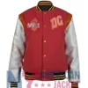 Washington Commanders DC Cropped Pink Varsity Jacket