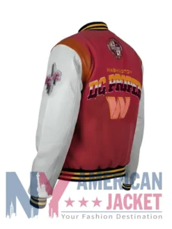 Washington Commanders DC Pink Cropped Varsity Jacket