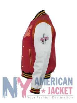 Washington Commanders Pink Cropped DC Varsity Jacket