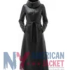 Women's Black Sheepskin Leather Trench Coat
