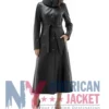 Women's Black Sheepskin Trench Leather Coat