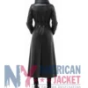 Women's Black Trench Leather Sheepskin Coat