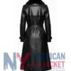 Women's Genuine Leather with Faux Fur Collar Coat