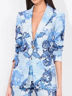 emily cooper Emily In Paris S05 Blue Printed Blazer