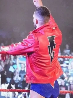 wwe wrestler finn balor red leather jacket