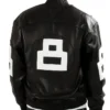 8 Ball Seinfeld Black Leather Bomber Jacket