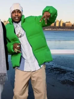 A$AP Rocky AWGE 2026 NYC Rally Short Down Jacket