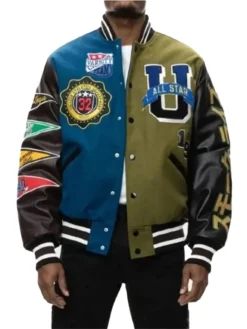 All Star Matcha Olive Letterman Jacket
