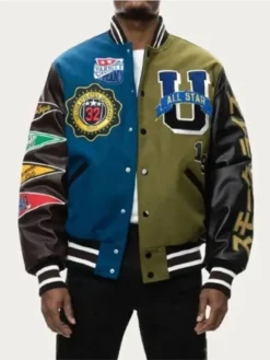 All Star Matcha Olive Letterman Varsity Jacket