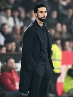 Alvaro Arbeloa Black Wool Coat for sale