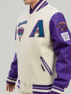 Arizona Diamondbacks White And Purple Varsity Jacket