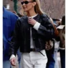 Aspen 2026 Bella Hadid Cropped Leather Jacket