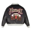 Avirex Vintage 90s York Dragons Varsity Black Leather Jacket