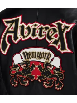 Avirex Vintage 90s York Dragons Varsity Leather Jacket