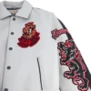 Avirex Vintage 90s York Dragons Varsity White Leather Jacket