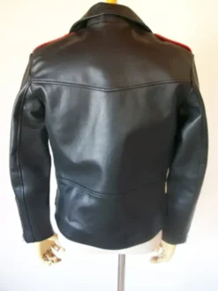 Biker Red And Black Leather Jacket