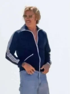 Brad Pitt The Adventures of Cliff Booth blue Track Jacket