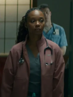 Brilliant Minds S02 Ashleigh LaThrop Pink Scrub Jacket