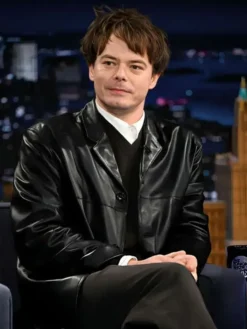 Charlie Heaton The Tonight Show S13 Leather Blazer