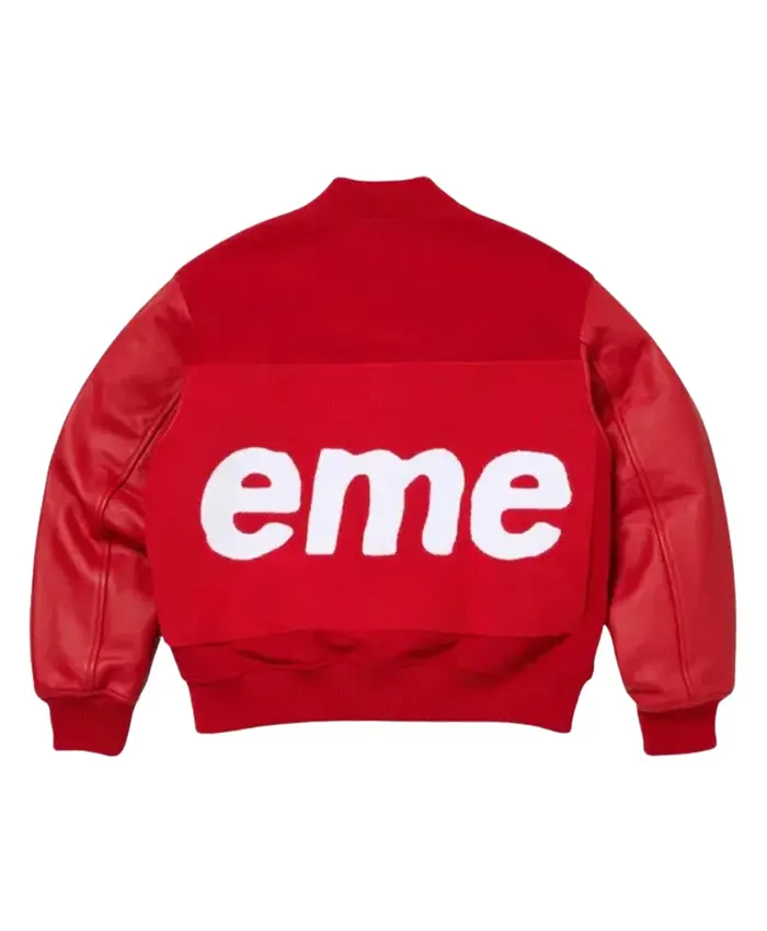 Chenille Supreme Red Bomber Jacket