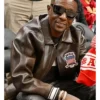 Chicago Bulls v Atlanta Hawks Boosie Badazz Brown Leather Jacket